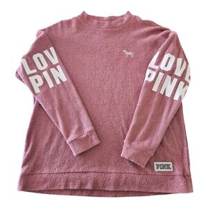 Victoria's Secret PINK "Love PINK" Long Sleeve Pullover Sweatshirt Women's Sz M